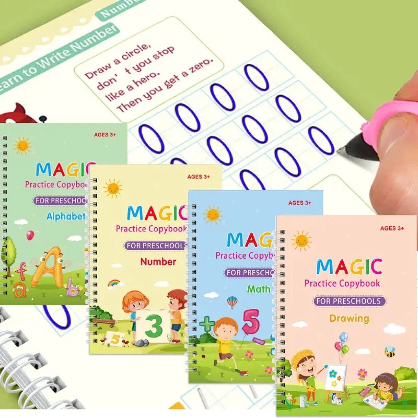 4 in 1  Reusable Magic Practice Copy Book