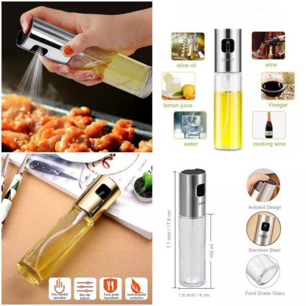 Plastic Glass Kitchen Cooking oil Spray Bottle 100 ML